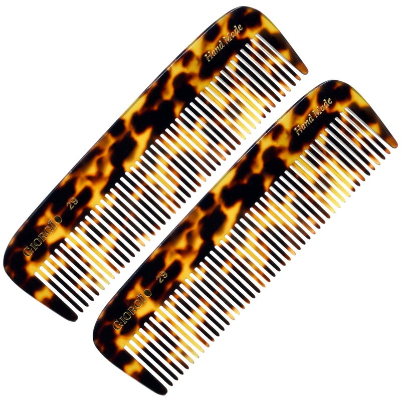 Giorgio G29 Handmade All Fine Tooth Pocket Comb for Men, Hair Comb Straightener for Everyday Grooming Styling Hair, Mustache and Beard for Men Women and Kids, Use Wet or Dry, Saw Cut and Hand Polished - Image 1